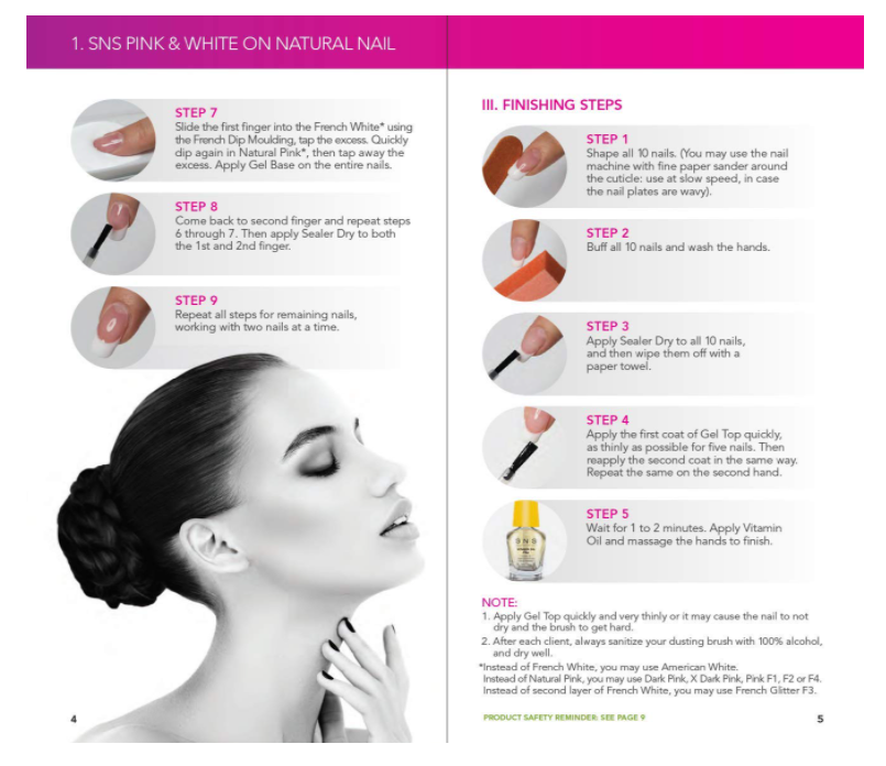 SNS Gel Base Gel Top Base Sealer Dry Set of 4 Include Dark Pink Dipping Powder