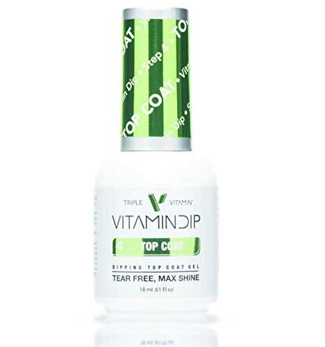 New Triple Vitamin Dip Essential Liquid Step 4 Top Coat 0.6 Fl oz Dipping Powder No LED / UV Lamp Needed
