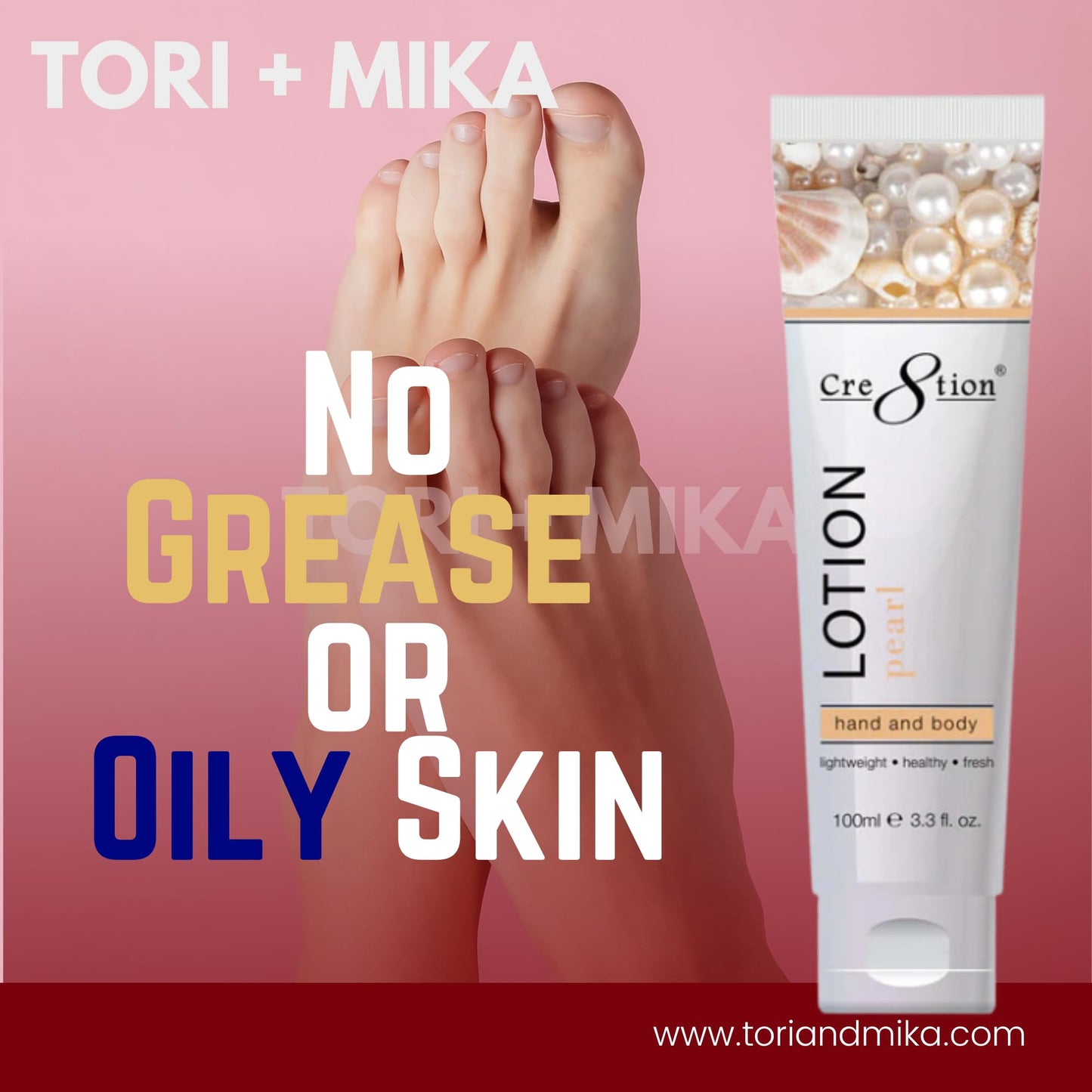 Tori + Mika Creation Spa Hand, Feet & Body Lotion - Non-Sticky lotion - Nourishing Skin Lotion Moisturizer Sensitive Skin From Dryness, Cracked and Flaking - Perfect for Travel Daily Compact Size
