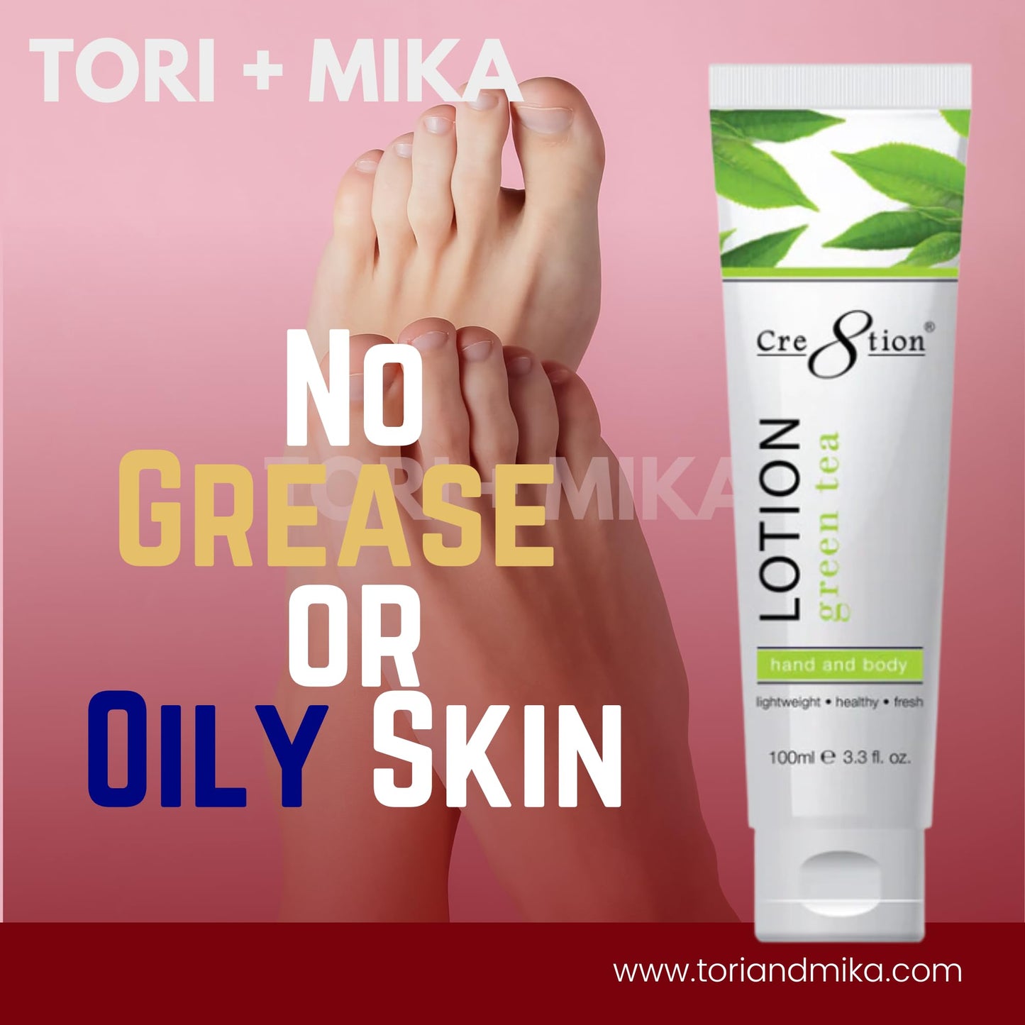 Tori + Mika Creation Spa Hand, Feet & Body Lotion - Non-Sticky lotion - Nourishing Skin Lotion Moisturizer Sensitive Skin From Dryness, Cracked and Flaking - Perfect for Travel Daily Compact Size