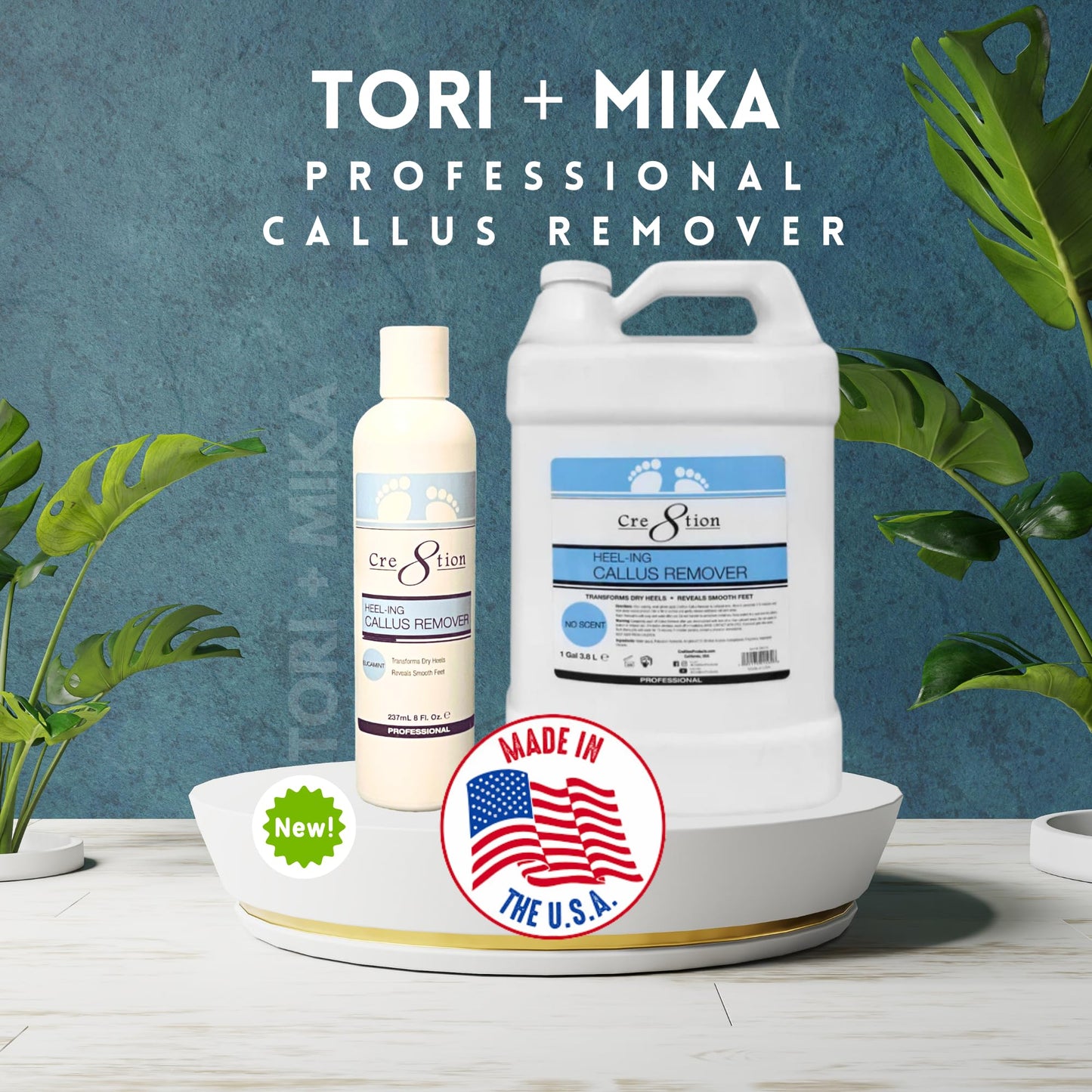 Tori Mika Cre8tion Professional Callus Remover for Feet and Feet Lotion Bundle, Powerful Formulation - Extra Strength Gel, Home Pedicure Foot Spa Results - Cracked & Dead Dry Skin Supplies Soft Feet