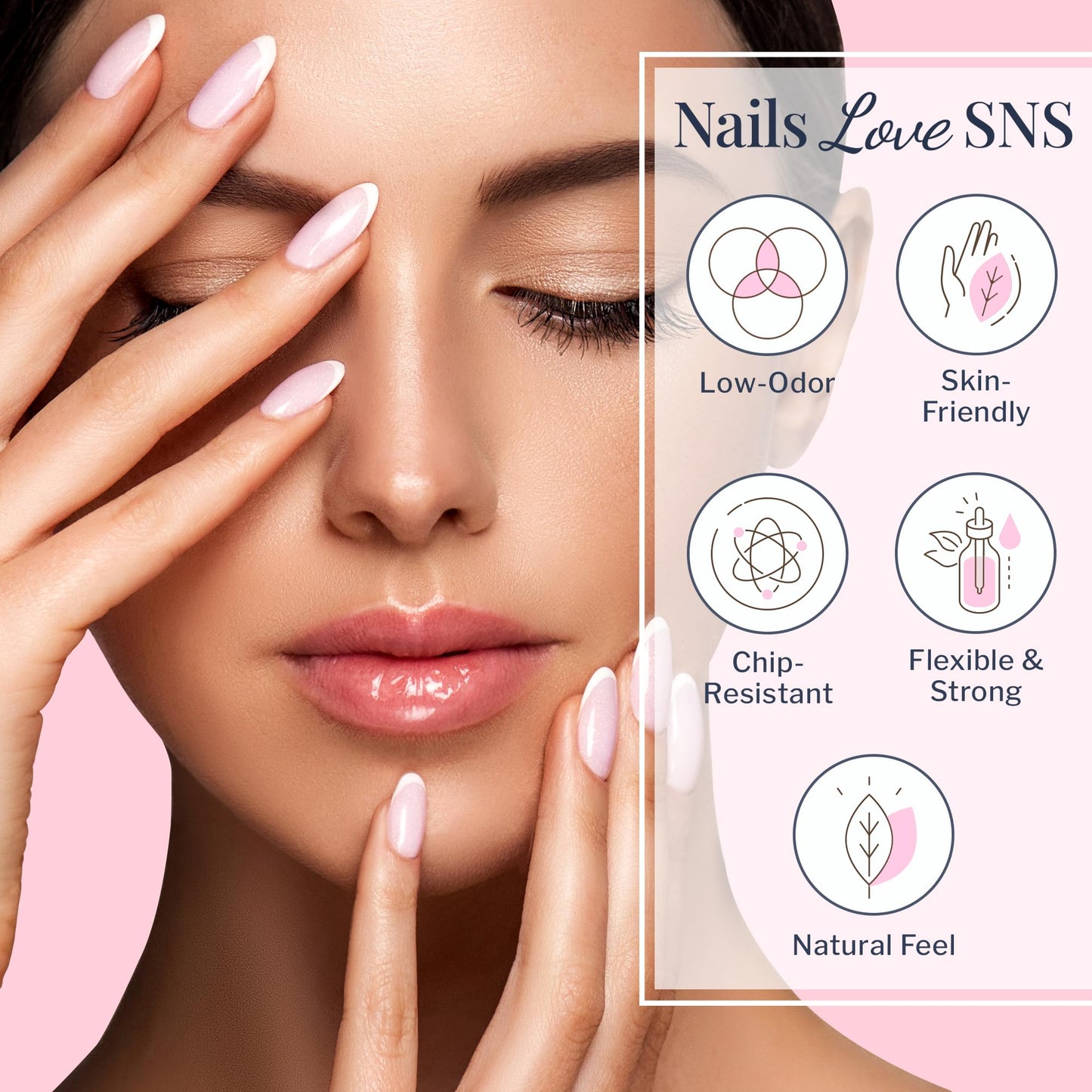 SNS Nail Dip Powder (Pink & White Collection) - Long-Lasting Acrylic Nail Color & Polish Lasts up to 14 days - Low-Odor & No UV Lamp Needed - 2 Oz
