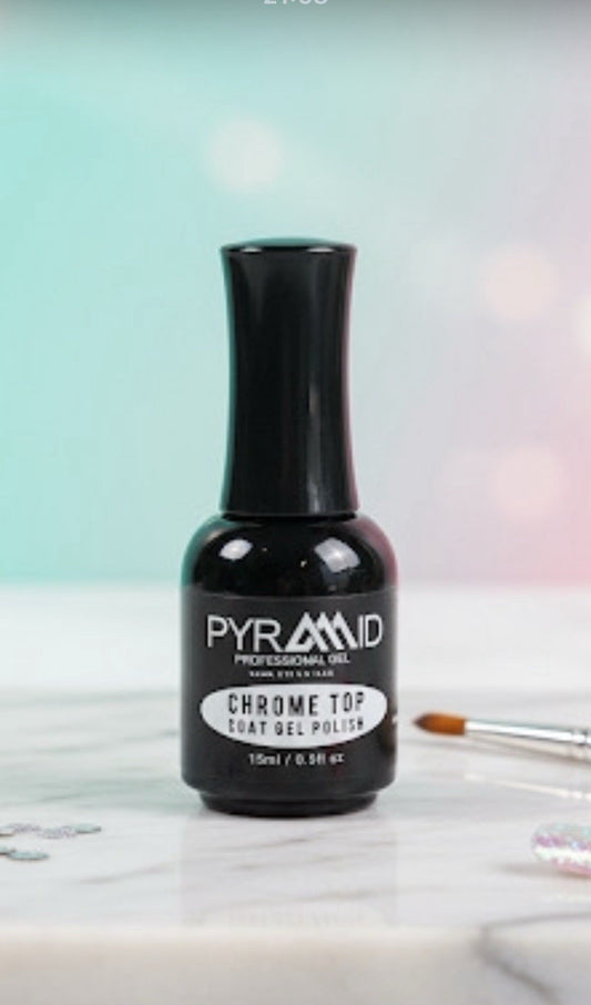 NEW Pyramid Soak Off Gel Chrome Top Coat Gel Polish 15ml 0.5oz