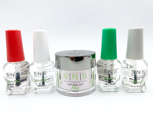 SNS Gel Base Gel Top Base Sealer Dry Set of 4 Include Natural Set Dipping Powder