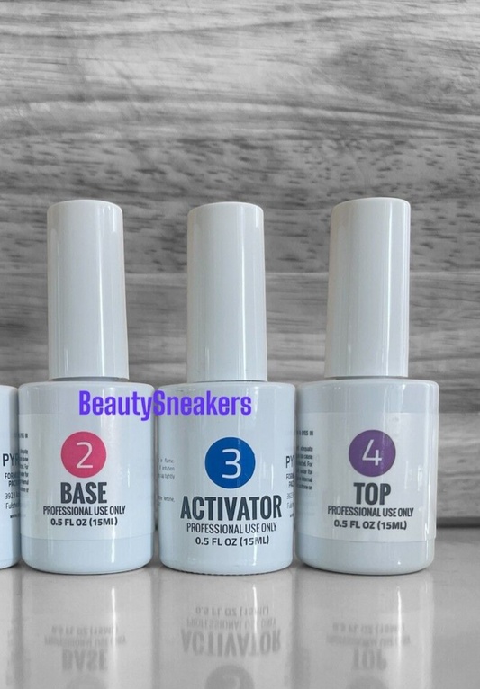 Made in USA Pyramid Nails Gel Liquid Dip Base Activator Top 0.5 Fl oz FREE SHIP