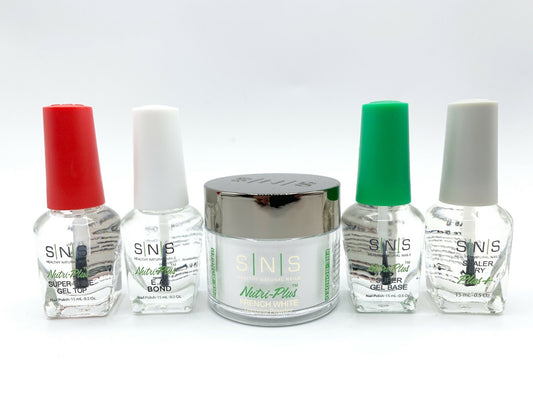 SNS Gel Base Top Base Sealer Dry Set of 4 Include French White Dipping Powder