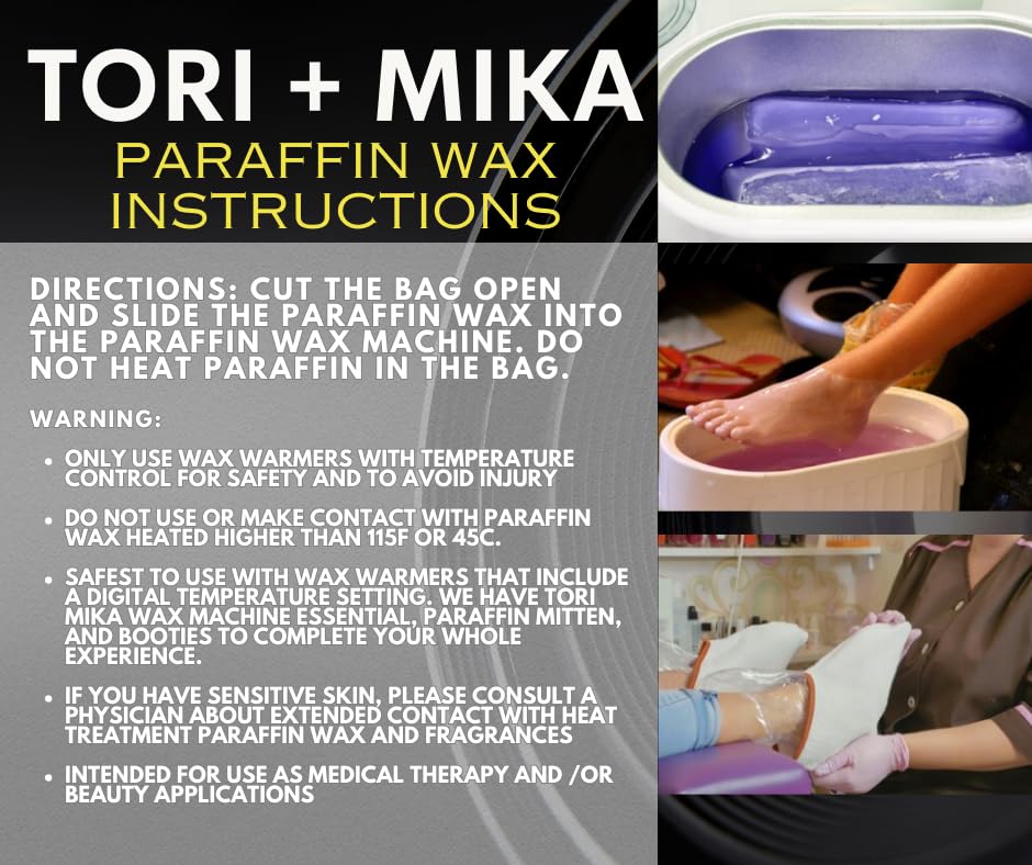 Tori Mika Paraffin Wax Refills, 6 lbs Lavender Scented Paraffin Wax Beads Blocks for Paraffin Bath, Paraffin Wax Machine Refills for Hand Feet Dry Skin, Relieve Stiff Muscles and Pain, Deep Hydration