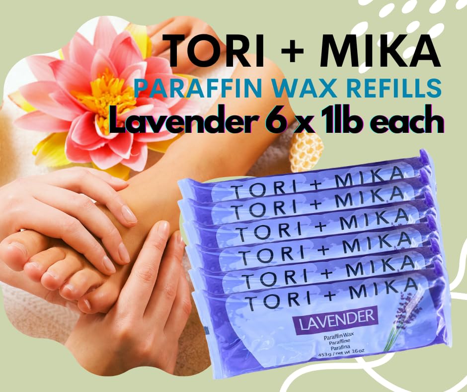 Tori Mika Paraffin Wax Refills, 6 lbs Lavender Scented Paraffin Wax Beads Blocks for Paraffin Bath, Paraffin Wax Machine Refills for Hand Feet Dry Skin, Relieve Stiff Muscles and Pain, Deep Hydration