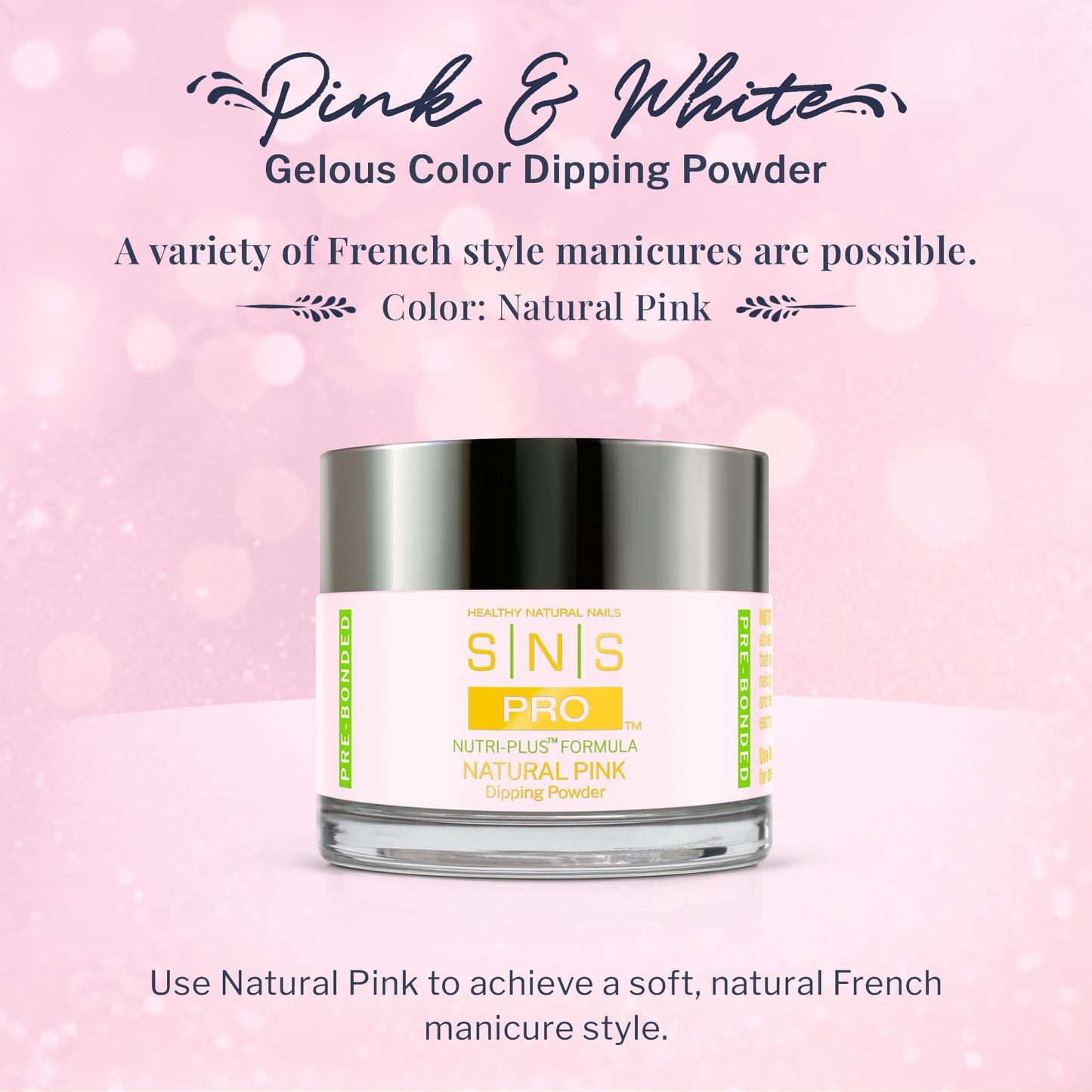 SNS Nail Dip Powder (Pink & White Collection) - Long-Lasting Acrylic Nail Color & Polish Lasts up to 14 days - Low-Odor & No UV Lamp Needed - 2 Oz