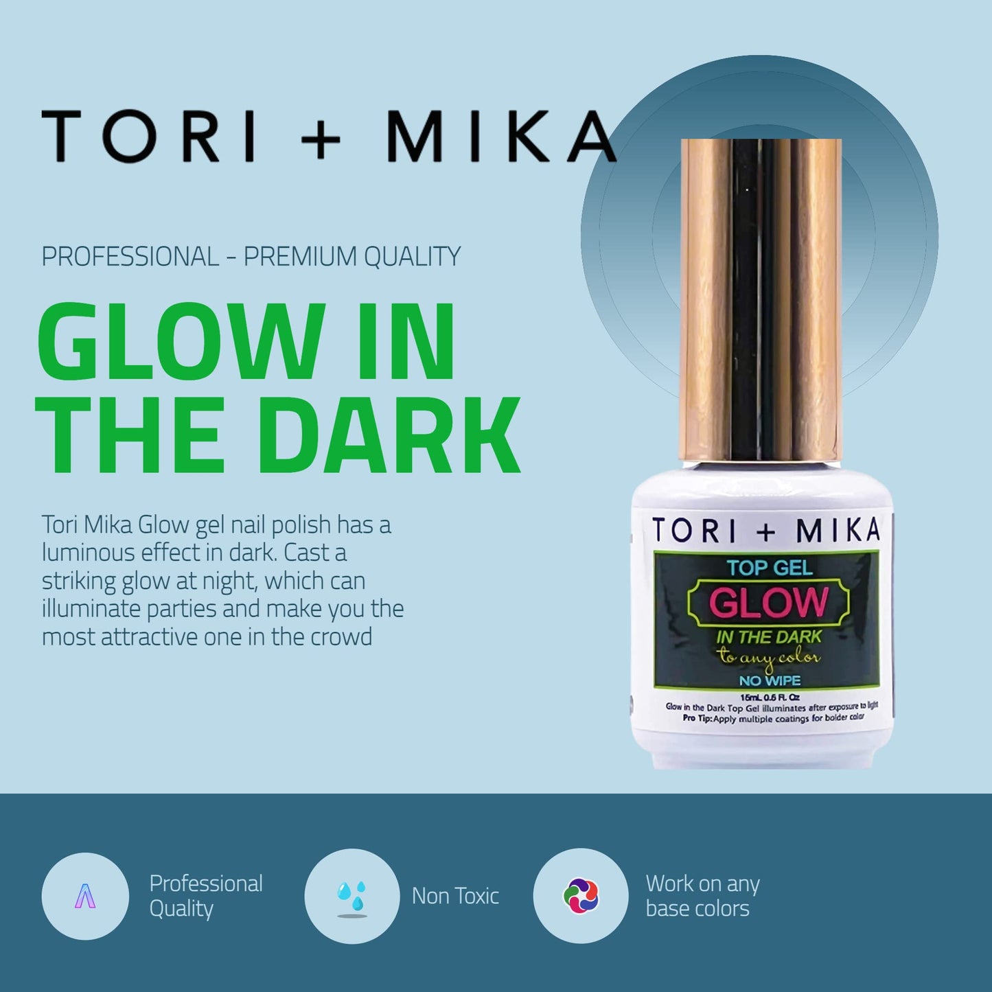 Tori + Mika Gel Polish Soak Off No Wipe 0.5oz Nail Polish LED/UV Lamp Cure Great work on Natural and Fake Acrylic Nails Fun Home Salon Professional Nail Art DIY Haloween