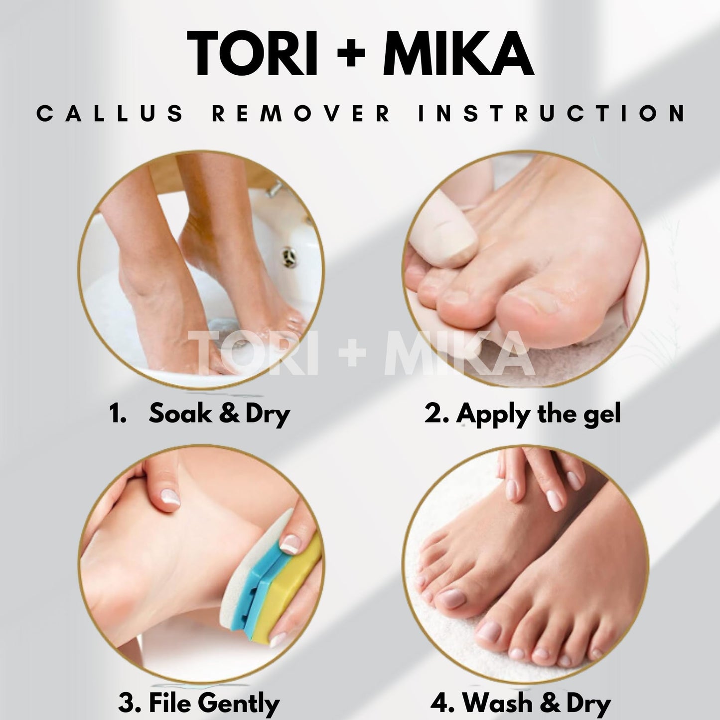 Tori Mika Cre8tion Professional Callus Remover for Feet and Feet Lotion Bundle, Powerful Formulation - Extra Strength Gel, Home Pedicure Foot Spa Results - Cracked & Dead Dry Skin Supplies Soft Feet