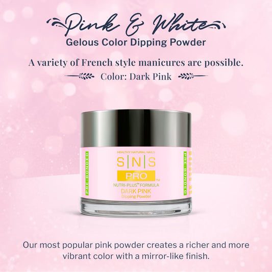 SNS Nail Dip Powder (Pink & White Collection) - Long-Lasting Acrylic Nail Color & Polish Lasts up to 14 days - Low-Odor & No UV Lamp Needed - 2 Oz