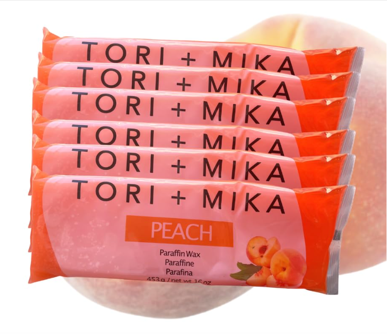 TORI MIKA Paraffin Wax Refills, 6 lbs Peach Scented Paraffin Wax Beads Blocks for Paraffin Bath, Paraffin Wax Machine Refills for Hand Feet Dry Skin, Relieve Stiff Muscles and Pain, Deep Hydration