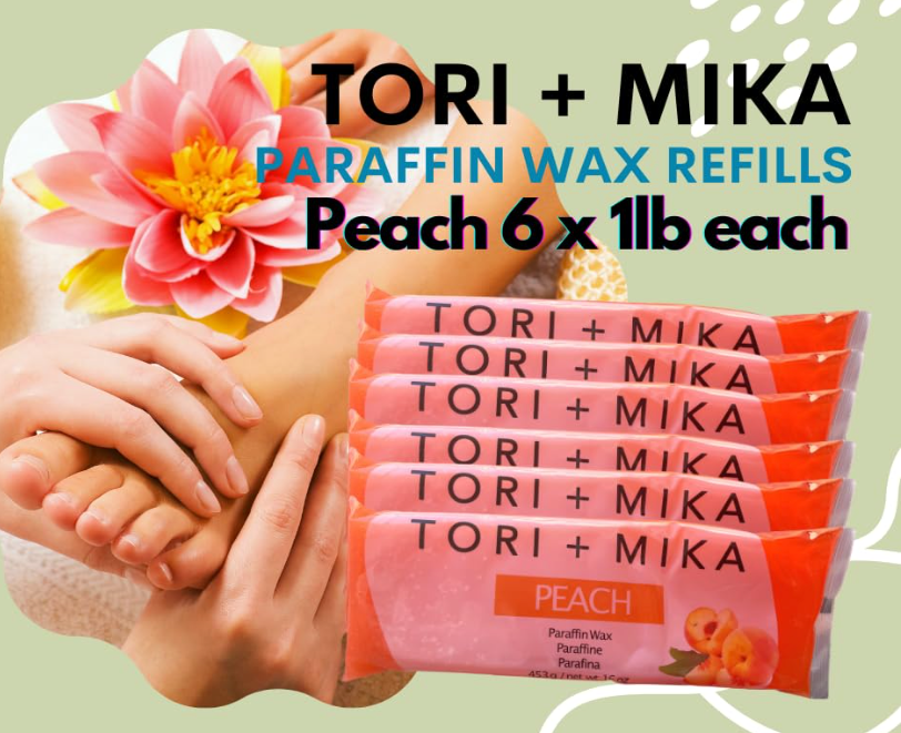 TORI MIKA Paraffin Wax Refills, 6 lbs Peach Scented Paraffin Wax Beads Blocks for Paraffin Bath, Paraffin Wax Machine Refills for Hand Feet Dry Skin, Relieve Stiff Muscles and Pain, Deep Hydration