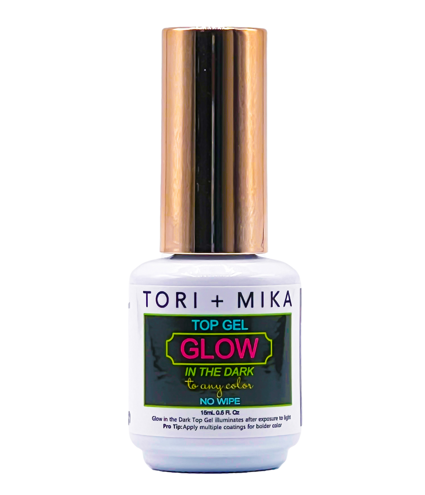 Tori Mika Base Coat Top Coat Gel Polish Soak Off No Wipe 0.5oz Nail Polish LED/UV Lamp Cure Work on Natural and Fake Acrylic Nails Fun Home Salon Professional Nail Art DIY Haloween (Glow in the Dark)